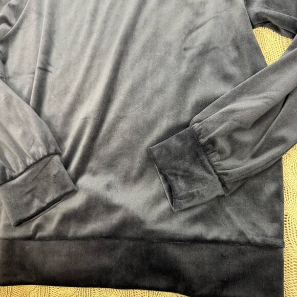 LOFT Midnight Blue Crew Neck Velour Velvet Sweater Small - Picture 3 of 9